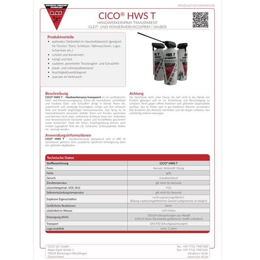 CICO Handwerkerspray Transparent 400ml